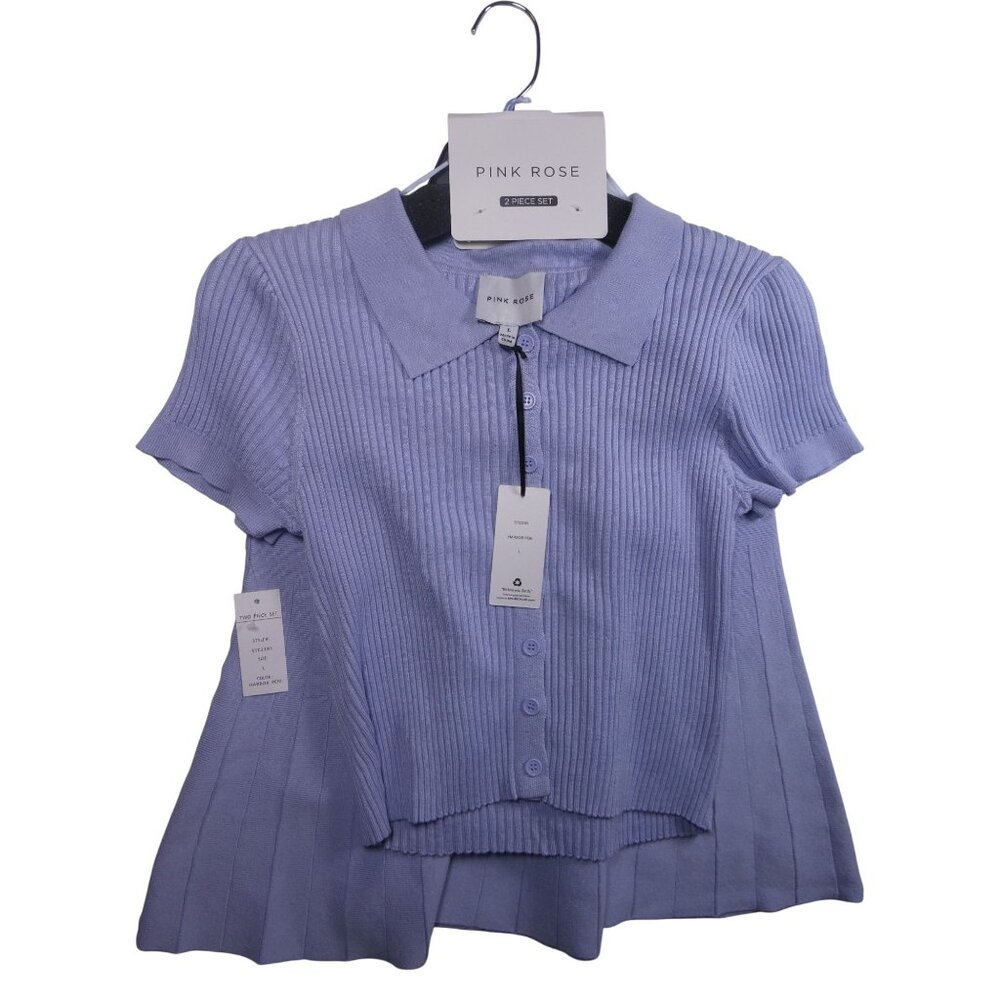 Pink Rose Women's 2PC Skirt Set‎ Harbor Peri Size L